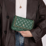 Chanel 2019 Lambskin Forest Green Chain Around Wallet on Chain