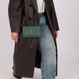Chanel 2019 Lambskin Forest Green Chain Around Wallet on Chain