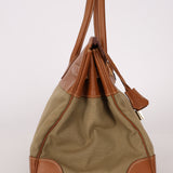 Limited Edition Hermès 1998 Vache Naturelle and Khaki Toile Birkin 35 GHW