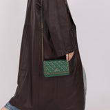 Chanel 2019 Lambskin Forest Green Chain Around Wallet on Chain
