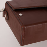Fendi Chocolate Zucca Soft Trunk Baguette with Strap