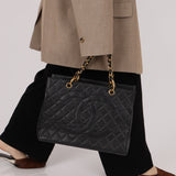 Chanel 1996 Vintage Caviar Grand Shopping Tote 24K GP