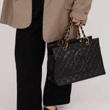 Chanel 1996 Vintage Caviar Grand Shopping Tote 24K GP