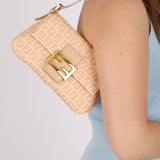 Fendi Zucchino Coated Canvas Mini Mamma Baguette GHW