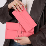 Hermès 2018 Rose Azalée Swift Mini Jigé Duo Clutch with Pouch