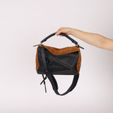 Rare Loewe Plaid Suede and Calfskin Medium Puzzle Bag