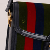 Gucci 1955 Velvet Baiadera Stripe Horsebit Shoulder Bag