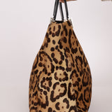 Vintage Fendi Jaguar Print Pony Hair Large Tote
