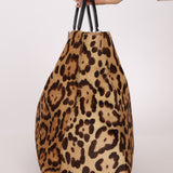 Vintage Fendi Jaguar Print Pony Hair Large Tote