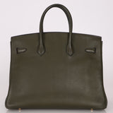 Ultra-Rare Hermès x Margiela 2000 Khaki Togo Retourne Birkin 35 GHW
