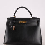 Hermès 1993 Black Box Sellier Kelly 32 GHW