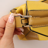Loewe Calfskin Yellow & Ochre Striped Mini Puzzle