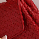 Bottega Veneta Red Intrecciato Turn-Lock Kelly Top Handle