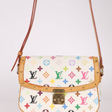 Limited Edition Louis Vuitton x Takashi Murakami White Sologne Crossbody