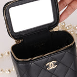 Chanel Lambskin Pearl Mini Vanity Crossbody