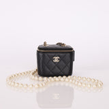 Chanel Lambskin Pearl Mini Vanity Crossbody