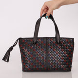 Bottega Veneta Tri-Color Intrecciato Top Handle Tote