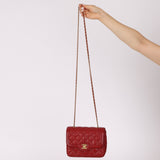 Chanel 2015 Red Caviar Mini Paris Flap