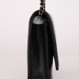 Chanel 2011 Black Lambskin Camellia Wallet on Chain