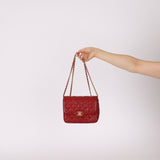 Chanel 2015 Red Caviar Mini Paris Flap