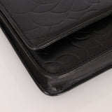 Chanel 2011 Black Lambskin Camellia Wallet on Chain