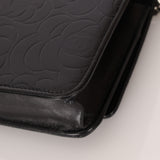 Chanel 2011 Black Lambskin Camellia Wallet on Chain