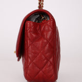 Chanel 2015 Red Caviar Mini Paris Flap