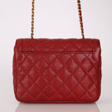 Chanel 2015 Red Caviar Mini Paris Flap