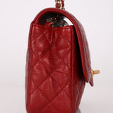 Chanel 2015 Red Caviar Mini Paris Flap