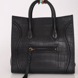 Celine Croc Embossed Medium Phantom Luggage