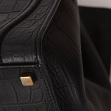 Celine Croc Embossed Medium Phantom Luggage