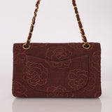 Ultra-Rare Chanel 1998 Embroidered Camellia Small Classic Flap 24k GP