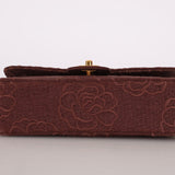 Ultra-Rare Chanel 1998 Embroidered Camellia Small Classic Flap 24k GP