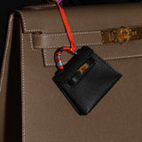 Hermès 2023 Micro Kelly Noir Tadelakt Twilly Bag Charm