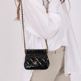 Chanel Patent Dumpling Clutch on Chain