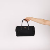 Prada Leather Trimmed Tessuto Boston Bag