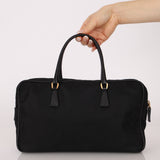 Prada Leather Trimmed Tessuto Boston Bag