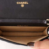 Rare Chanel 2020 Velvet Crystal Pearl Crush Cardholder on Chain