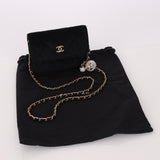 Rare Chanel 2020 Velvet Crystal Pearl Crush Cardholder on Chain