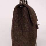 Chanel 2011 Chocolate Tweed Turnlock Square Flap
