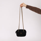 Prada Quilted Scamosciato Suede Chain Camera Bag