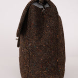 Chanel 2011 Chocolate Tweed Turnlock Square Flap