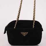 Prada Quilted Scamosciato Suede Chain Camera Bag
