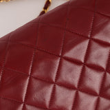 Rare Chanel 1996 Bordeaux Lambskin Medium Diana Flap Bag 24k GP