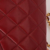 Rare Chanel 1996 Bordeaux Lambskin Medium Diana Flap Bag 24k GP