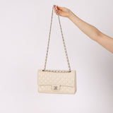 Chanel 2014 Iridescent Ivory Caviar Small Classic Double Flap