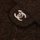 Chanel 2011 Chocolate Tweed Turnlock Square Flap