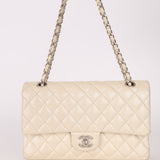 Chanel 2014 Iridescent Ivory Caviar Small Classic Double Flap