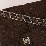 Chanel 2011 Chocolate Tweed Turnlock Square Flap