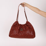 Chanel 2012 Aged Caviar Elastic CC Hobo